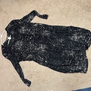 H&M Black and Cream Starry Pajama Dress